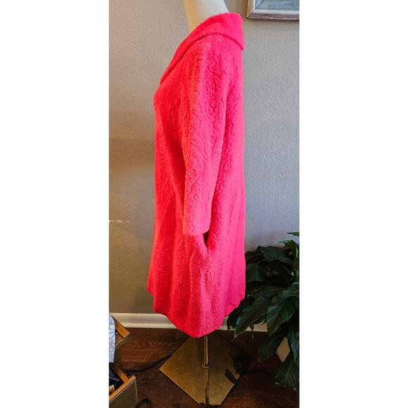 Vintage Gaymode Penneys 1950's Cozy Fleece Button Up ROBE Women Sm Med Hot Pink - Picture 5 of 13